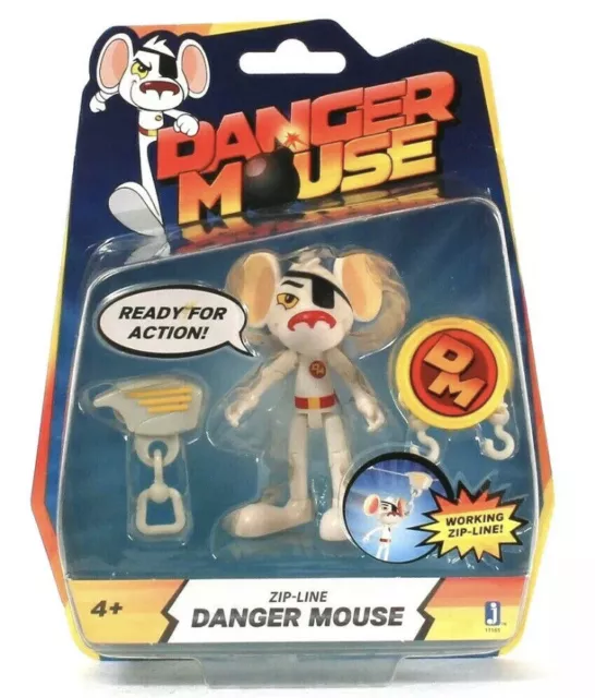 Danger Mouse Action Figure Toy Zip Line 3" TV Show Kids Rare New in Box Sealed