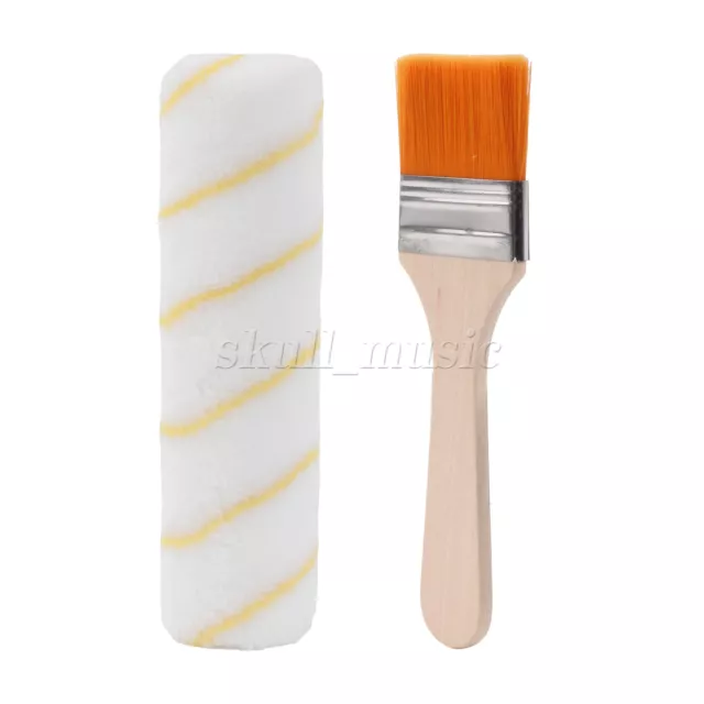 2 Pieces Nylon Painting Brush for Home Improvement 1.85" w/ 9" Roller Cover