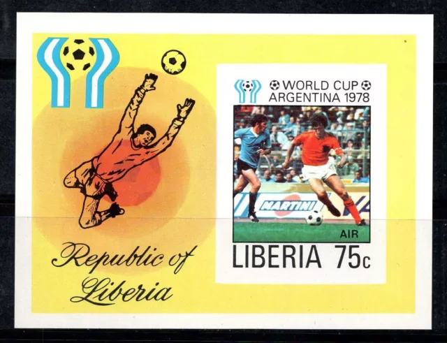 Liberia 1978 Mi. Bl.90 B Foglietto 100% Nuovo ** 75 C,Calcio