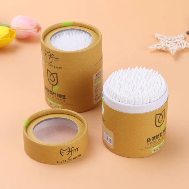 400 Pcs/2 Disposable Cotton Swab Wooden Cotton Buds Baby Cotton Swabs Ear 3
