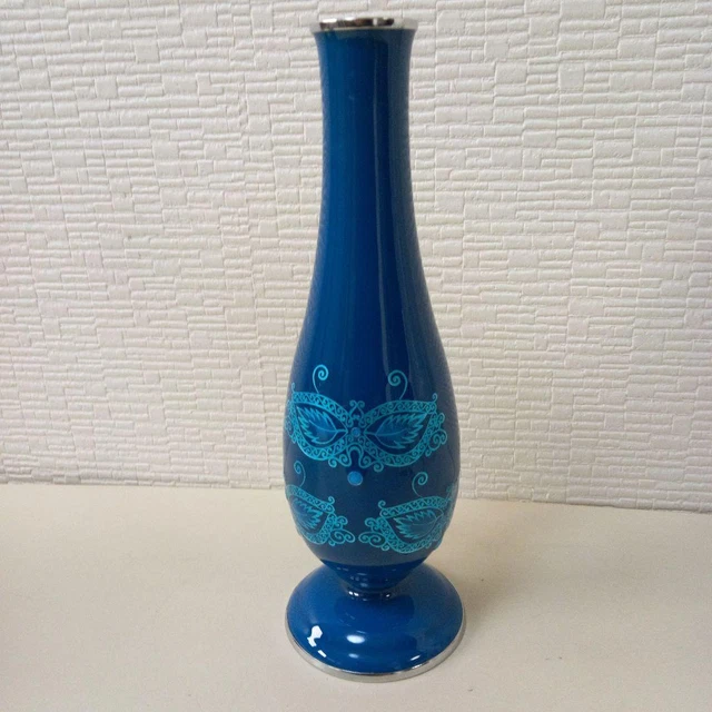 Ando Cloisonne ware Tube Vase 9.4 inch Butterfly pattern Japanese art