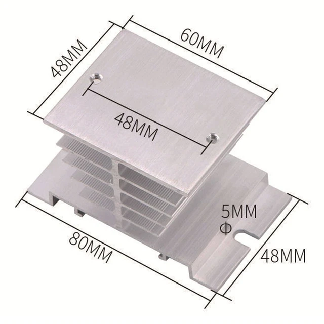 Single-Phase 10A-120A Aluminum Radiator SSR-10DA-40DA Solid-State Relay-Base NEW