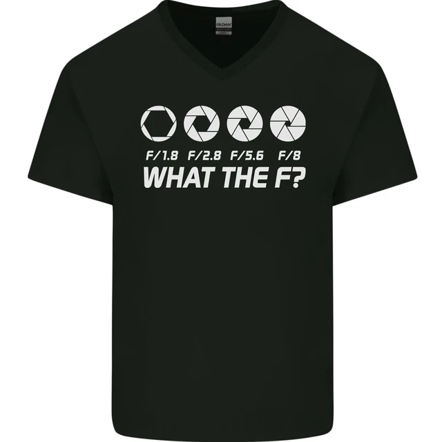 T-shirt da uomo scollo a V Photography What the F Stop Photographer