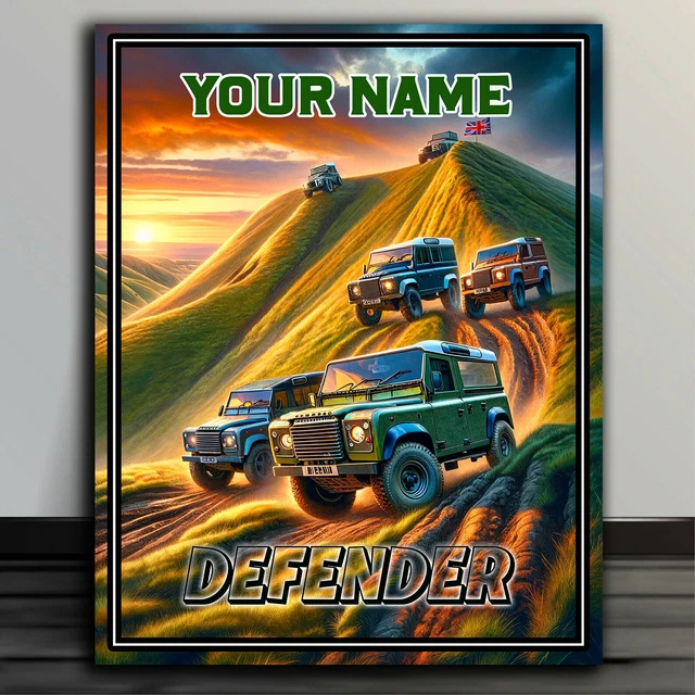 Land Rover Defender Sign PERSONALISED LAND ROVER Defender 4x4 Metal Retro Sign RRSC7 £8.95 ...