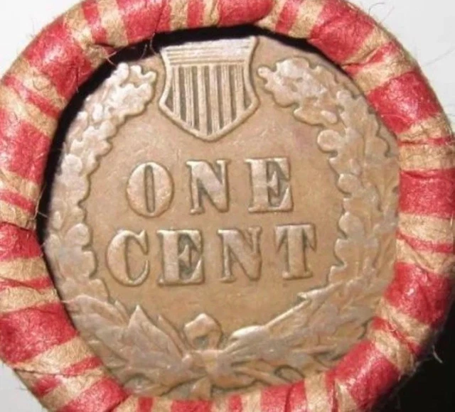 1 Roll Double Indian Head End 50 Wheat Penny Coins Unsearched Circulated US Mint