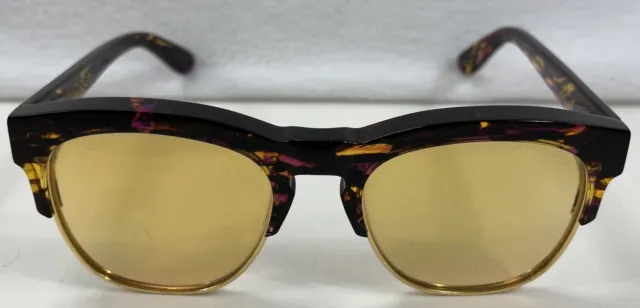 Wildfox Clubfox Deluxe Sunglasses Tortoise Half Rim Flash Mirror Lenses