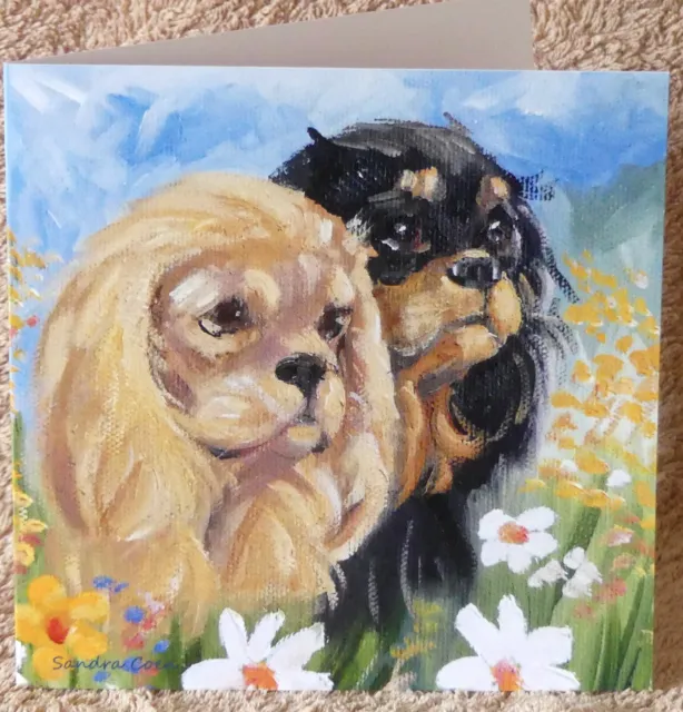 Cavalier King Charles Spaniel Dog Greeting Card 19 Sandra Coen Artist
