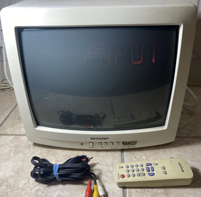 Cream Sharp Retro 13N-M150B 13" CRT TV Retro Gaming Television with Remote & RCA