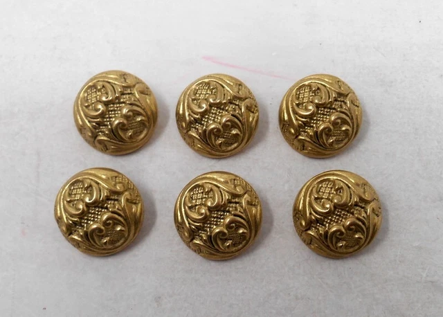 Lot de 6 Boutons vintage en métal - Mercerie vintage