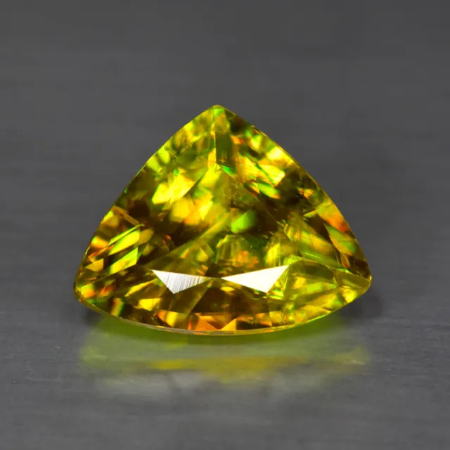 2.37Ct Flashing Unheated Yellow With Multi Color Titanite Sphene