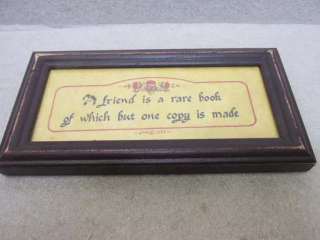 A Friend Is A Rare Book Of Which But One Copy Is Made 1982 Plaque - Picture