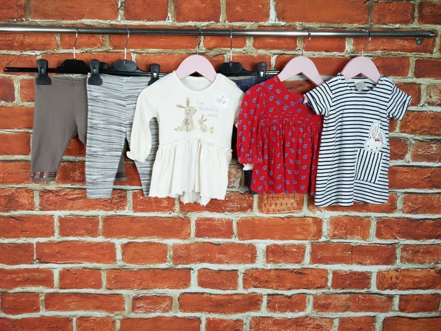 Baby Girls Bundle Age 3-6 Months Next George H&M Dress Leggings Set Stripe 68Cm
