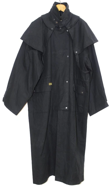Manteau D'équitation Cache-poussière En Toile Cirée Stockman - Taille L Noir - Occasion