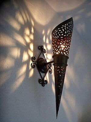 applique murale torche Marocaine 42 cm fer forgé lampe lanterne lustre