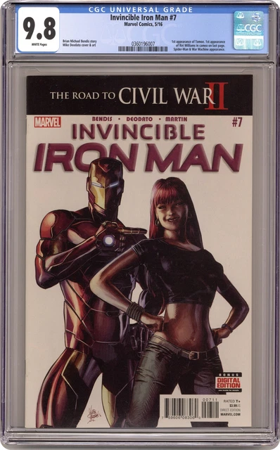 Invincible Iron Man #7A Deodato CGC 9.8 2016 0360196007 1st cameo Riri Williams