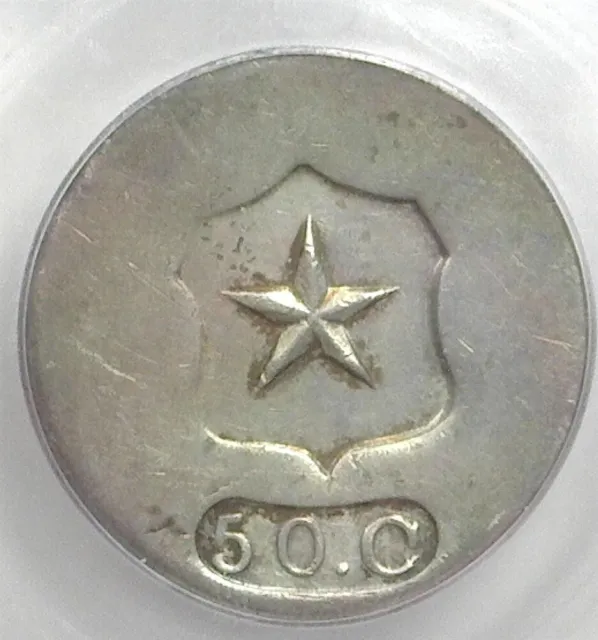 Chile Nd(1859) Rarity Silver 50 Centavos Icg Ef-40 Looks Au-Unc Very Original