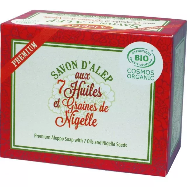 Savon d'Alep Premium BIO aux 7 Huiles et aux Graines de Nigelle