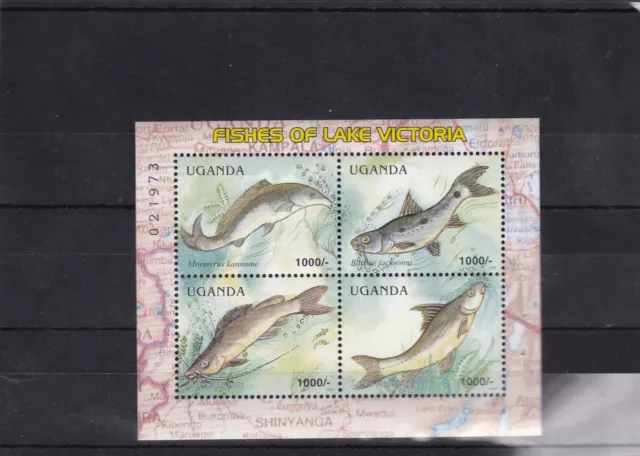 Uganda fish of lake victoria mnh sheet 2005