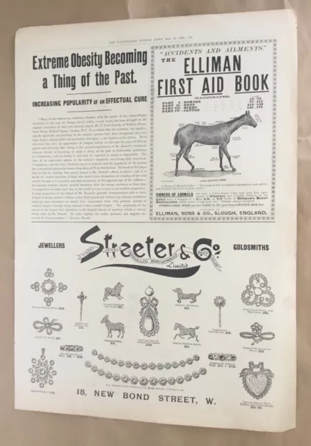 Streeters Jewelry print ad 1899 vintage retro 1800s home decor illus. fashion UK