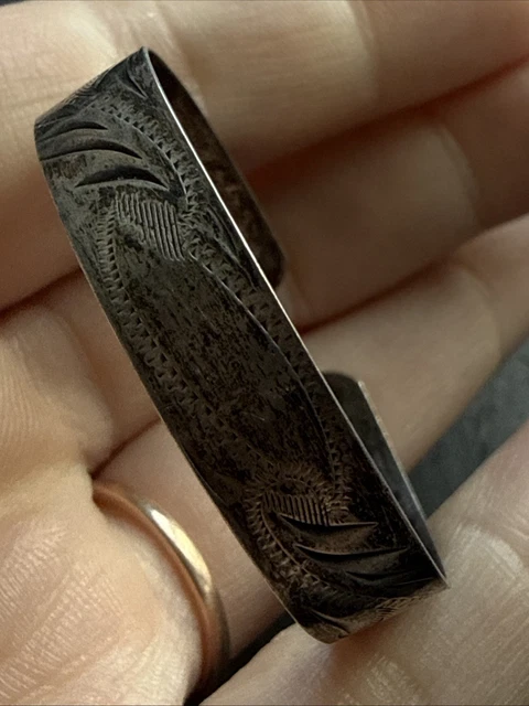 Bracelet Gourmette Ancien En Argent Massif 925 - Style Maille Articulée Art Nouveau/Déco