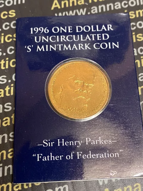 1996 Sir Henry Parkes $1 'S' Mint Mark UNC