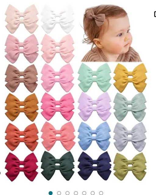 Prohouse 40 PCS Baby Girls Hair Clips Fully Lined Non Slip For Infant Bows