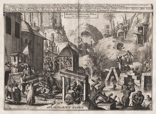 Africa Punishment Hermits Hermit R. De Hooghe Engraving 1700