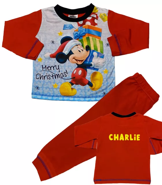 Christmas mickey mouse pjs clearance