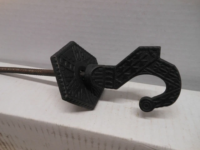 Vintage Victorian Eastlake Cast Iron Hook Plant Light With Trim Plate