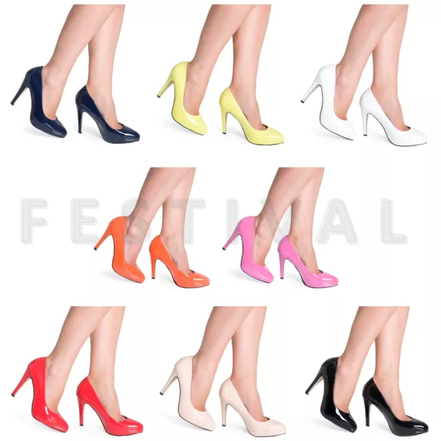 Womens Ladies Office Party Wedding Stiletto HEEL Court Shoes Smart Pointed Shoes