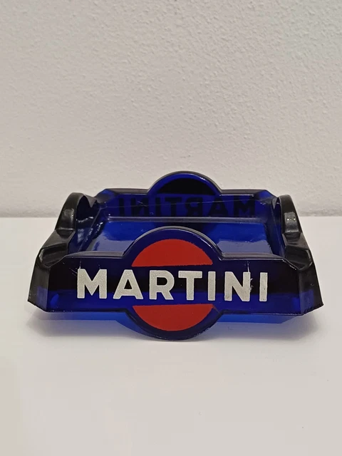 posacere Martini anni 60 vetro blu