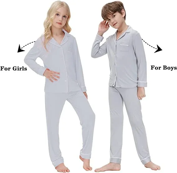 Set pigiama extra morbido Verve Jelly unisex bambini manica lunga bottoni 11-12 anni