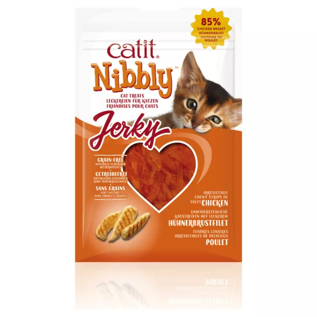 Catit Nibbly Jerky Avec Poulet 30 G, Snack pour Chats, Neuf