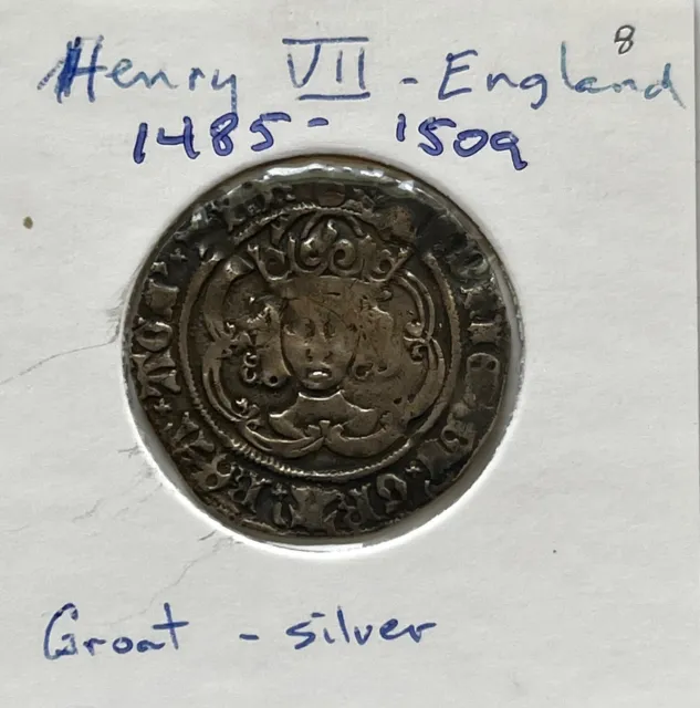 1485 - 1509 Henry VII 1 groat silver English coin (e8)