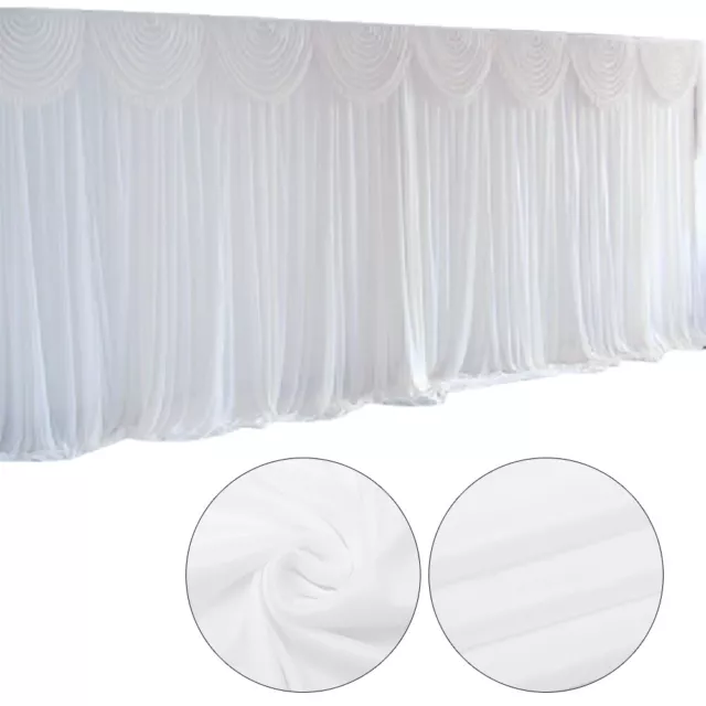 3*3m Cortina Blanca Boda Fondo Escenario Telón de fondo Cortina 68DD Hielo