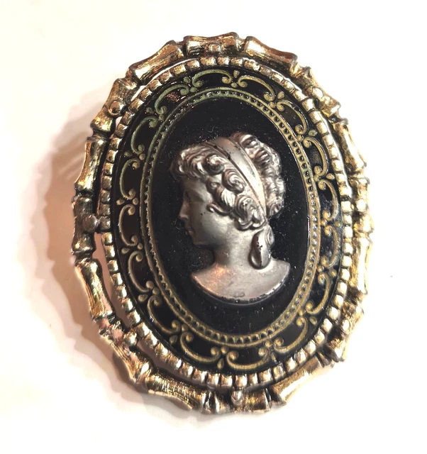 Broche épingle Vintage Monique Védié - En Résine Avec Motifs Feuilles Végétales, Haute Couture