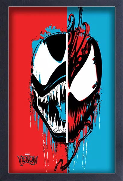 VENOM SPLIT FACE 13x19 FRAMED GELCOAT MARVEL COMICS RAMPAGE STAN LEE SYMBIOTE!!!