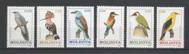 Moldova 1992 Birds, Woodpecker, Hoopoe, Cuckoo 6 MNH stamp