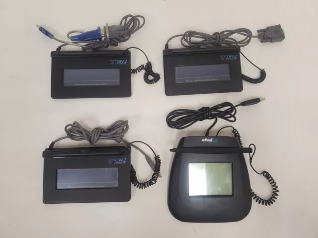 4 Electronic Signature Pads ePad Ink 54-64111, 2 Topaz T-S460-B-R, T-S460-HSB-R