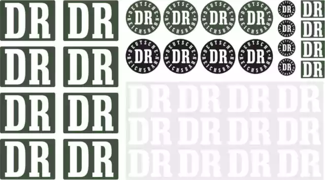 36teil. AUFKLEBER GRÜN - DR DEUTSCHE REICHSBAHN Piko LGB Spur G DECAL 020