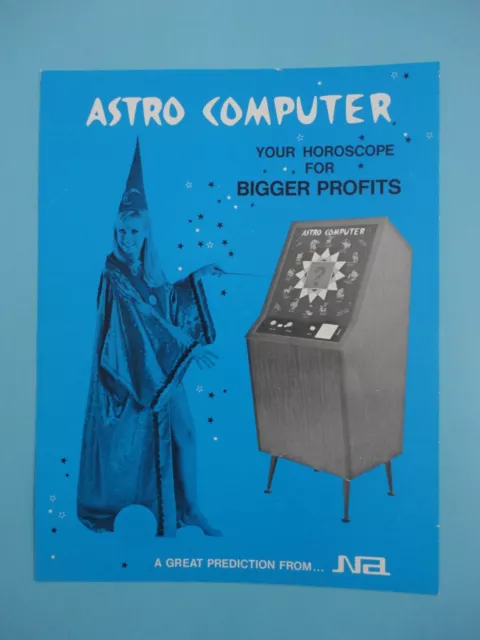 Astro Computer Video Arcade Machine Flyer Original Nutting Rare Brochure 1969