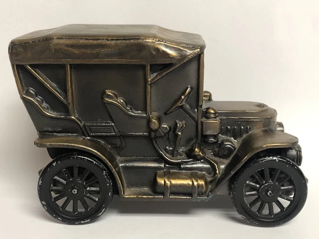 1974 BANTHRICO METAL Antique 1910 Style Car Metal Coin Bank Piggy Ban 5