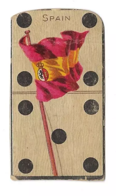 Spain Flag Domino Cigarette Card T177 American Tobacco 1910 Beyer Philadelphia