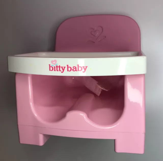 american girl bitty baby twin feeding chair pink with tray