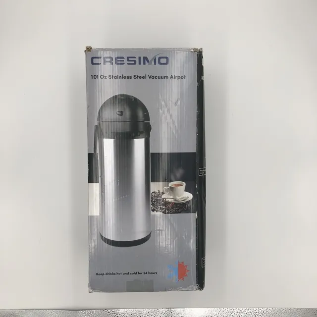 CRESIMO 2.2 Liter Airpot Thermal Coffee Carafe with Pump/Lever Action Stainless