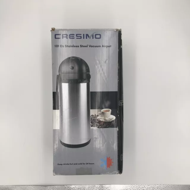 CRESIMO 2.2 Liter Airpot Thermal Coffee Carafe with Pump/Lever Action Stainless
