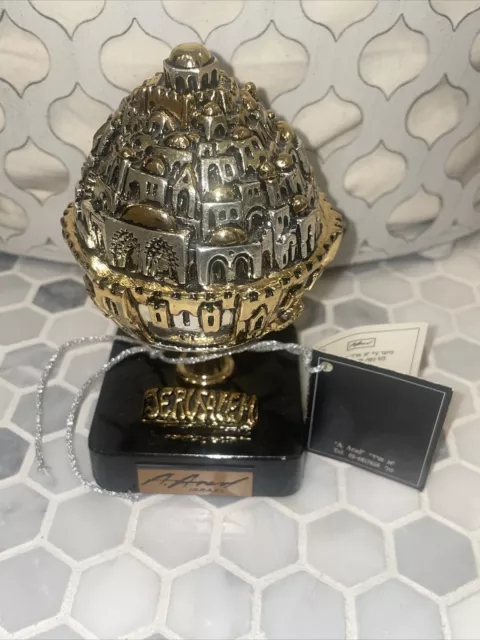 Arad Avraham Sterling Silver 925 & Gold Plated 3D Jerusalem Sculpture With Tag