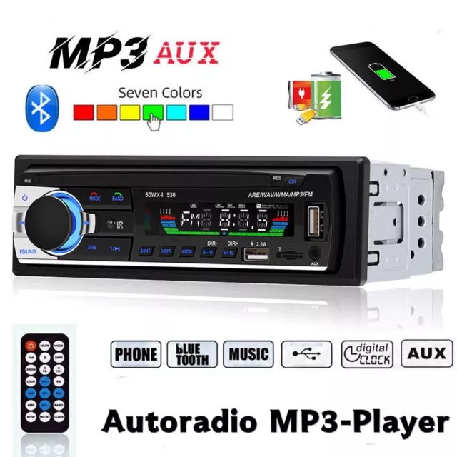 1 Din Auto Stereo Radio In-Dash MP3 Player Bluetooth USB/SD/AUX-IN Fernbedienung