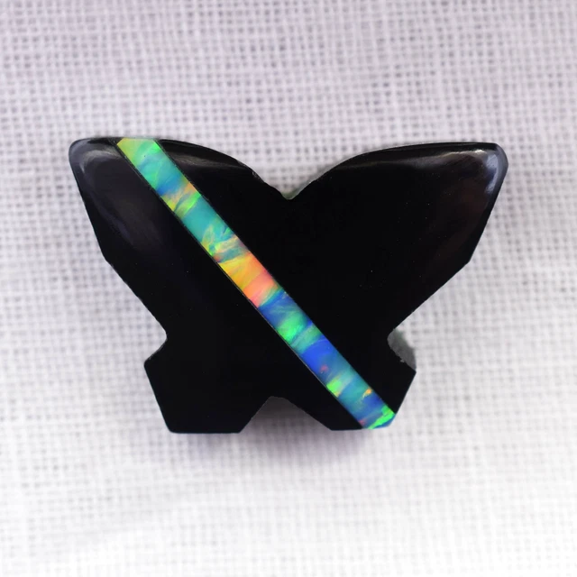 Cabochon d'opale de feu arc-en-ciel doublet naturel de 9,75 ct certifié
