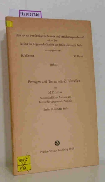 Erzeugen und Testen von Zufallszahlen. (=Berichte aus dem Institut für Statistik